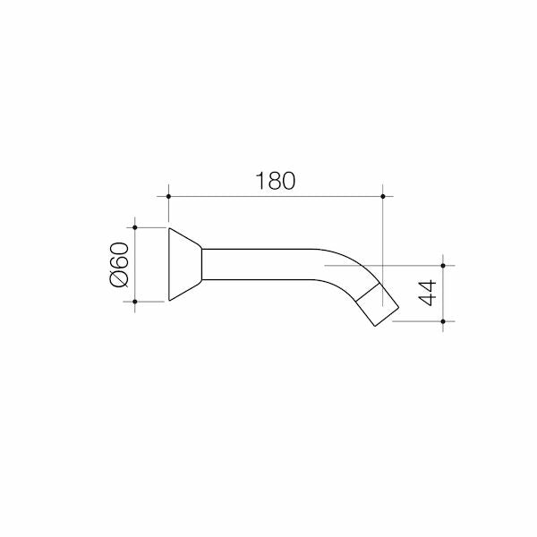 Caroma Elegance II Bath Outlet 180mm