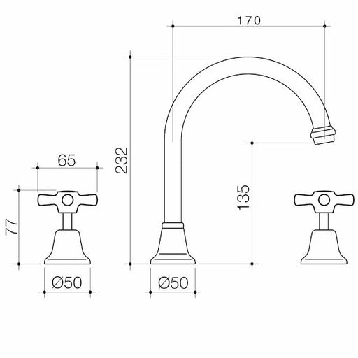 Caroma Caravelle Classic Cross Sink Set