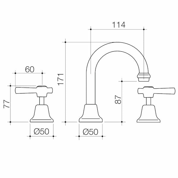 Caroma Caravelle Classic Lever Basin Set-Lead free
