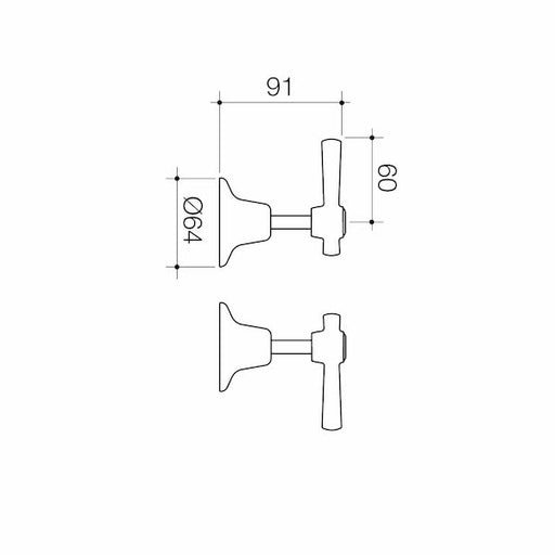 Caroma Caravelle Lever Wall Tap Set - Lead Free