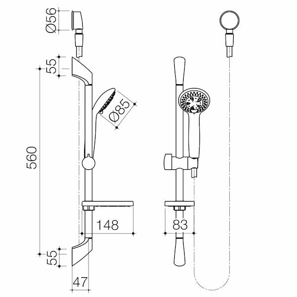 Caroma Venecia Multifunction Rail Shower