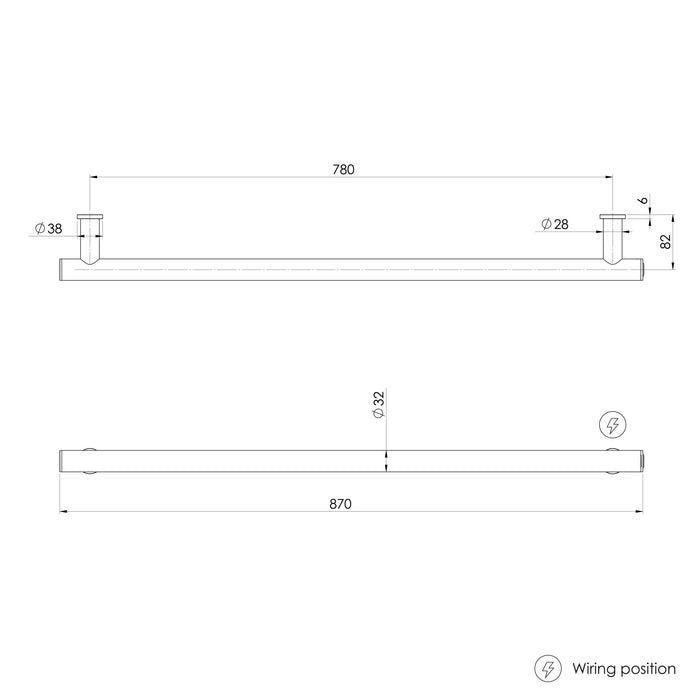 Phoenix Heated Towel Rail Round 800mm