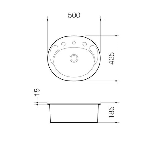Caroma Concorde Vanity Basin 3TH White