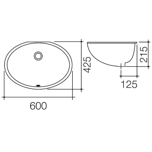 Caroma Caravelle Under Counter Basin - 0T