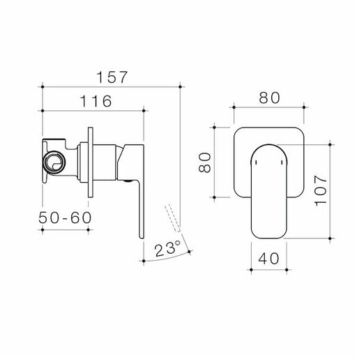 Caroma Luna Bath/Shower Mixer Black