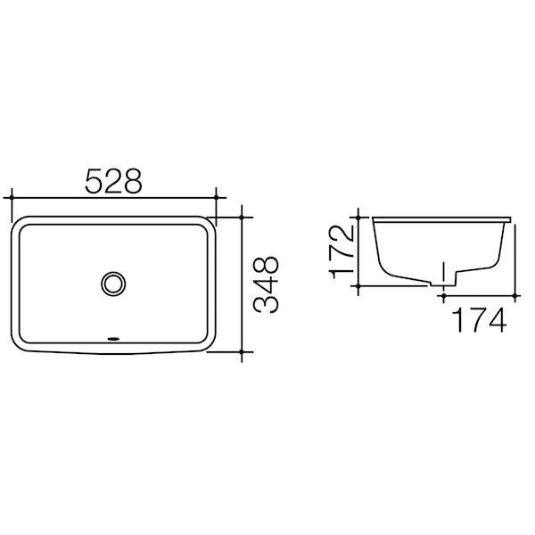 Caroma Cube 500 Under Counter Basin - 0TH