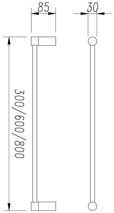 Millennium Finesa Single Towel Rail