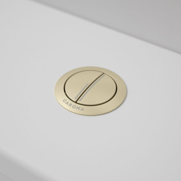 Caroma Urbane II Wall Faced Close Coupled Flush Button - Brushed Brass