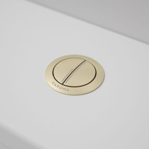 Caroma Urbane II Wall Faced Close Coupled Flush Button - Brushed Brass