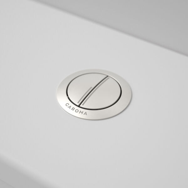 Caroma Urbane II Wall Faced Close Coupled Flush Button - Brushed Nickel