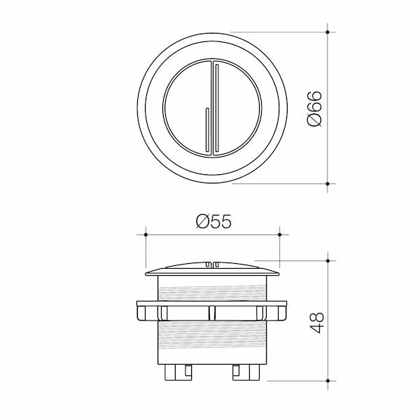 Caroma Urbane II Wall Faced Close Coupled Flush Button - Brushed Nickel