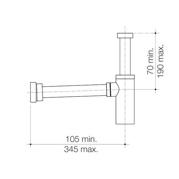 Caroma 40mm Bottle Trap - Matte Black
