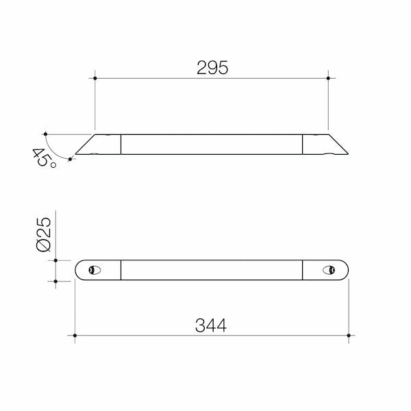 Caroma Opal Support Corner Shower Support Rail - Matte Black