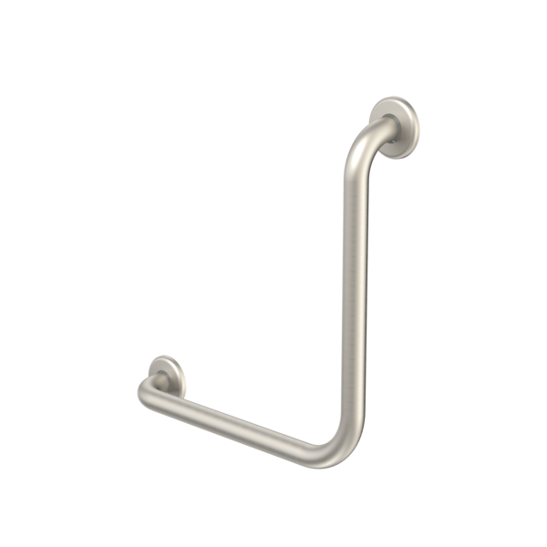 Caroma Care Support Grab Rail - 90 Degree Angled 450x450 - Brushed Nickel