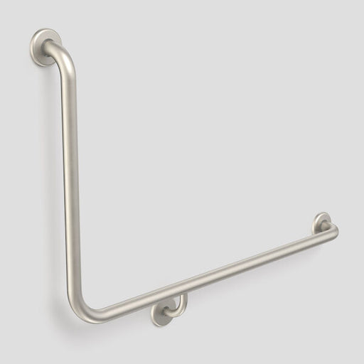 Caroma Care Support Grab Rail - 90 Degree Angled 960x600 RH - Brushed Nickel