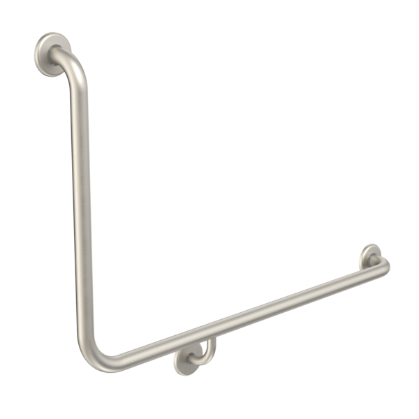 Caroma Care Support Grab Rail - 90 Degree Angled 960x600 RH - Brushed Nickel