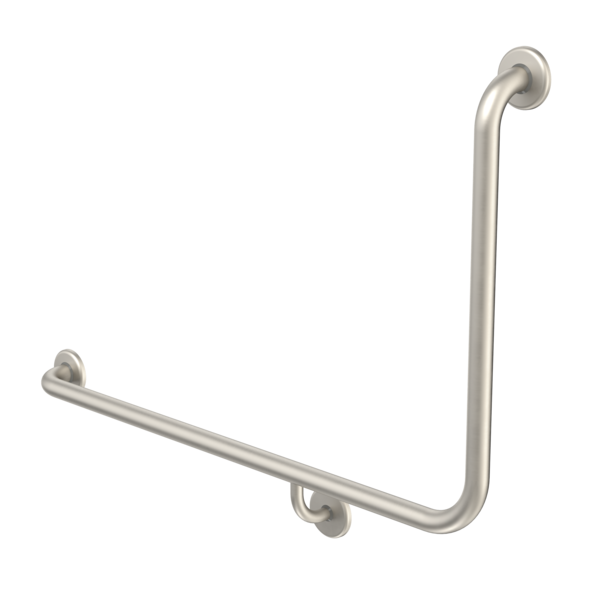 Caroma Care Support Grab Rail - 90 Degree Angled 960x600 LH - Brushed Nickel