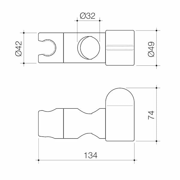 Caroma Care Support Shower Slider - 32mm Dia.