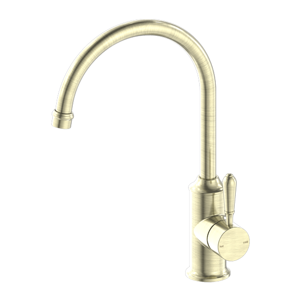 Nero York Kitchen Mixer Gooseneck Spout with Metal Lever