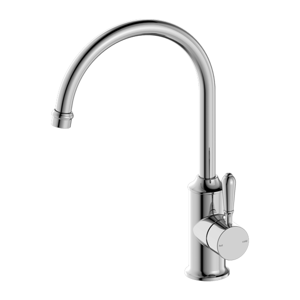 Nero York Kitchen Mixer Gooseneck Spout with Metal Lever