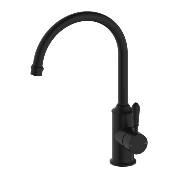 Nero York Kitchen Mixer Gooseneck Spout with Metal Lever