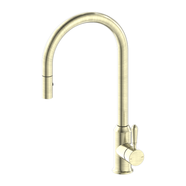 Nero York Pull Out Sink Mixer with Vegie Spray Function with Metal Lever