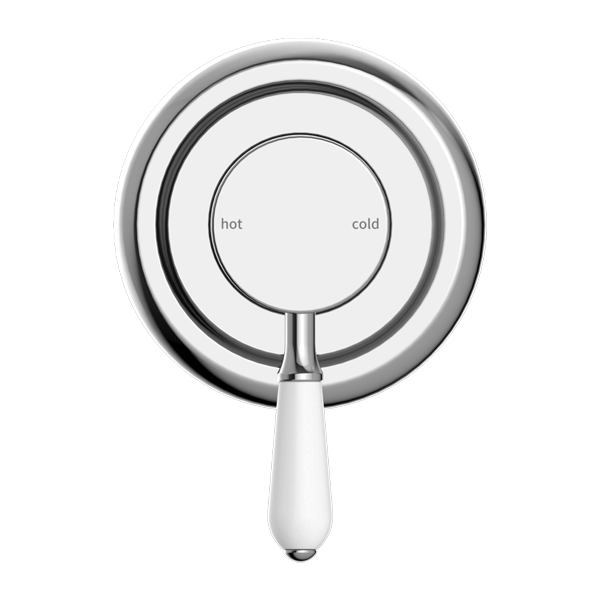 Nero York Shower Mixer with White Porcelain Lever