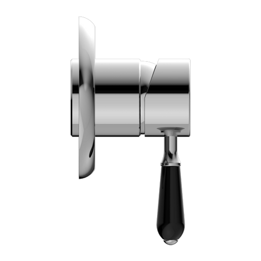 Nero York Shower Mixer with Black Porcelain Lever Chrome