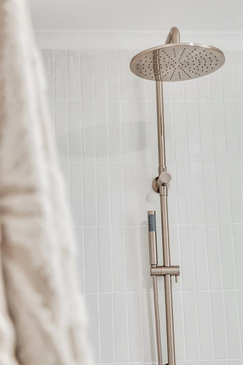 Meir Round Combination Shower Rail, 300mm Rose, Single Function Hand Shower