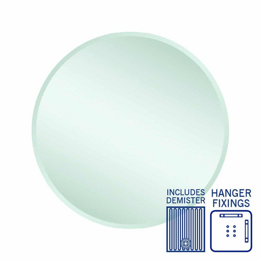 Thermogroup Kent 18mm Bevel Round Mirror with Hangers and Demister