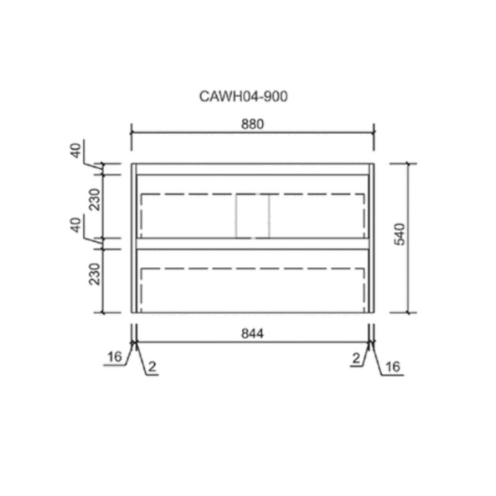 Aulic Leo Finger Wall Hung Cabinet Basin 900mm