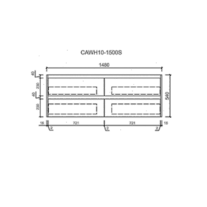 Aulic Wall Hung Finger Pull Cabinetl 1500mm