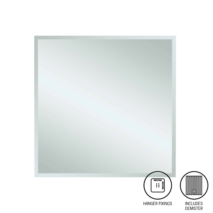 Thermogroup Montana Rectangle 25mm Bevel Edge Mirror with Hangers and Demister