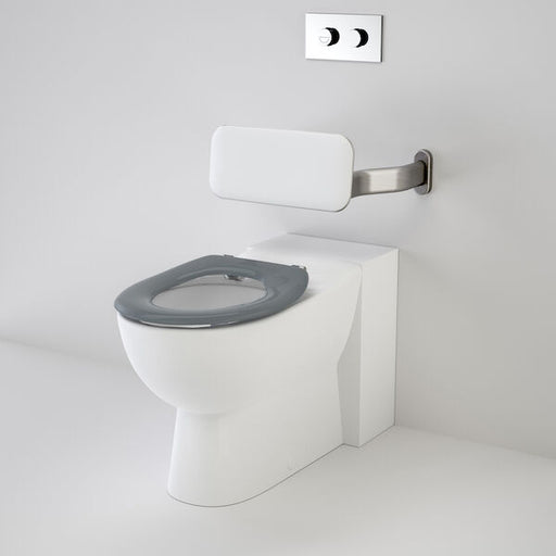 Caroma Leda Care Invisi Series II® Wall Faced Suite with Backrest and Caravelle Care Single Flap Seat - Anthracite Grey