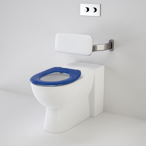 Caroma Leda Care Invisi Series II® Wall Faced Suite with Backrest and Caravelle Care Single Flap Seat - Sorrento Blue