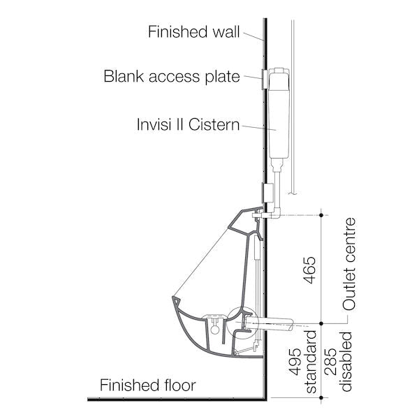 Caroma Integra Invisi Series II® Urinal Suite