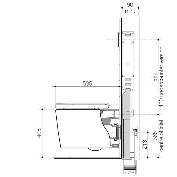 Caroma Liano Cleanflush® Wall Hung Invisi Series II® Toilet Suite ID IC IW - with GermGard®