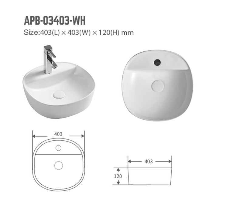 BNK Naga APB-03403-WH Above Counter Basin Matt White