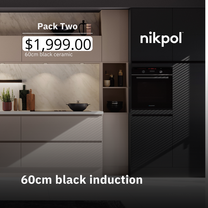 Blaupunkt Nikpol Pack Two: 60 cm black ceramic - 60 cm black induction