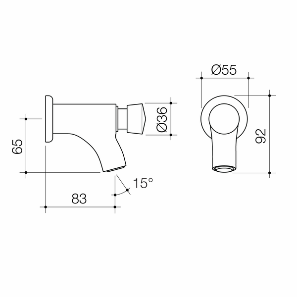 Caroma School Smart Timed Flow Tap Wall Cold