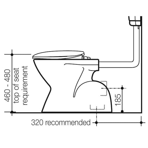 Caroma Cosmo Care Concealed Connector Pan - S Trap