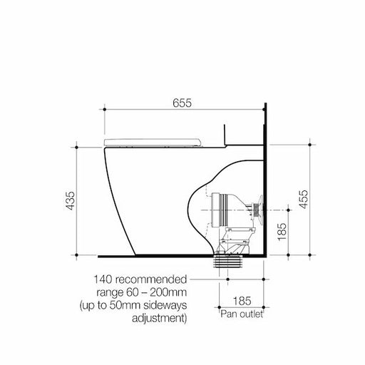 Caroma Urbane II CleanFlush® Wall Faced Close Coupled Pan - with GermGard® (suits Back Entry Cistern)