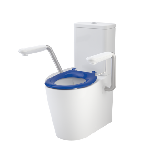 Caroma Care 660 Cleanflush WFCC Easy Height BE Suite with Armrests and Caravelle Single Flap Seat (GermGard®)