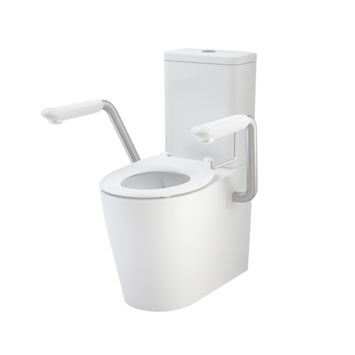 Caroma Care 660 Cleanflush WFCC Easy Height BE Suite with Armrests and Caravelle Single Flap Seat (GermGard®)