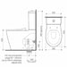 Caroma Care 660 Ambulant Cleanflush Easy Height BE Suite with Single Flap Seat Anthracite Grey - with GermGard®