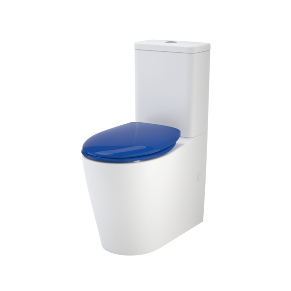 Caroma Care 660 Ambulant Cleanflush Easy Height BI Suite with Double Flap Seat Sorrento Blue (GermGard®)