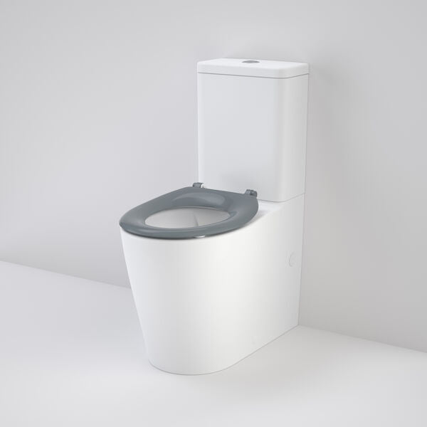 Caroma Care 660 Ambulant Cleanflush Easy Height BI Suite with Single Flap Seat Anthracite Grey - with GermGard®