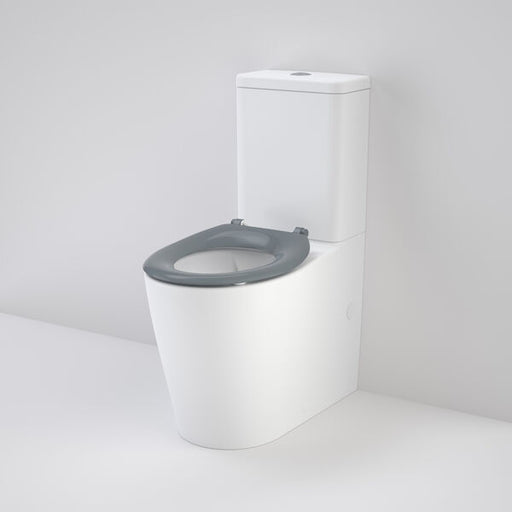 Caroma Care 660 Ambulant Cleanflush Easy Height BI Suite with Single Flap Seat Anthracite Grey - with GermGard®