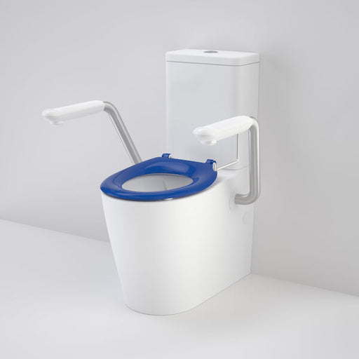 Caroma Care 660 Cleanflush WFCC Easy Height BI Suite with Armrests and Caravelle Single Flap Seat Sorrento Blue
