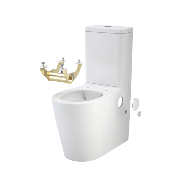 Caroma Care 660 Cleanflush Wall Faced Close Coupled Easy Height BI Suite with Armrest Mounting Kit - with GermGard®